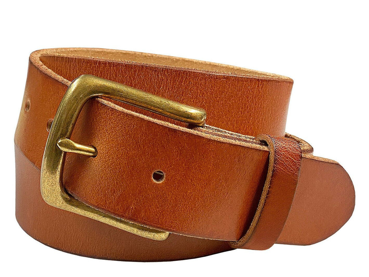 Morgan Classic Buckle Genuine Full Grain Leather Casual Jean Belt 1-1/2"(38mm) Wide