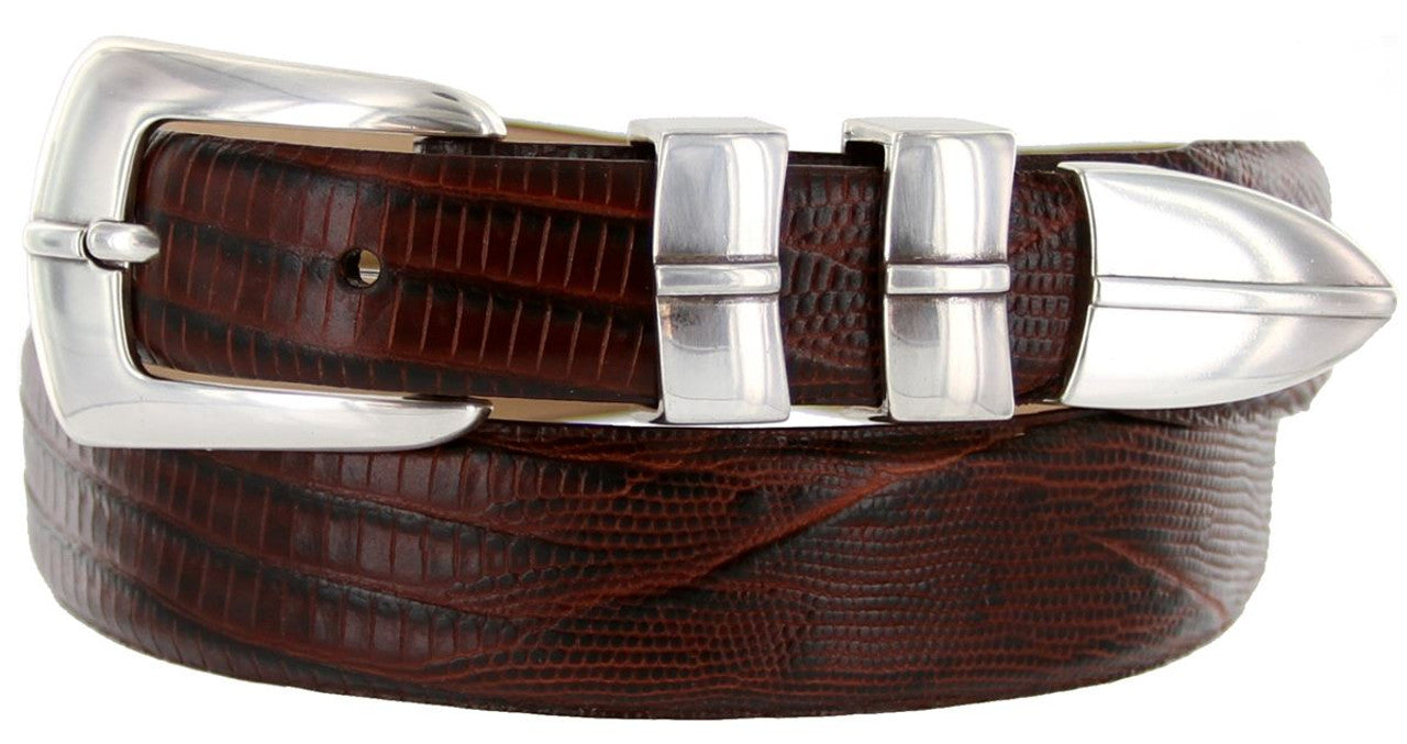 Marin Silver Genuine Full-Grain Cowhide Leather Designer Golf Dress Belt
