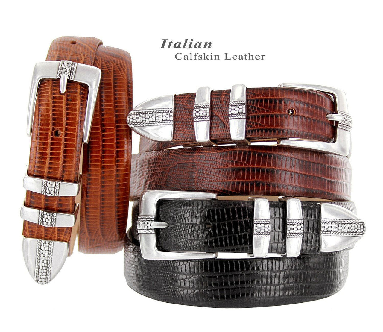 Brandon Genuine Full-Grain Cowhide Leather Designer Golf Dress Belt 1-1/8"(30mm) Wide