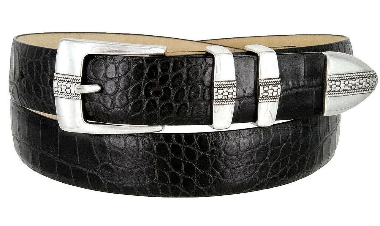 Brandon Genuine Full-Grain Cowhide Leather Designer Golf Dress Belt 1-1/8"(30mm) Wide