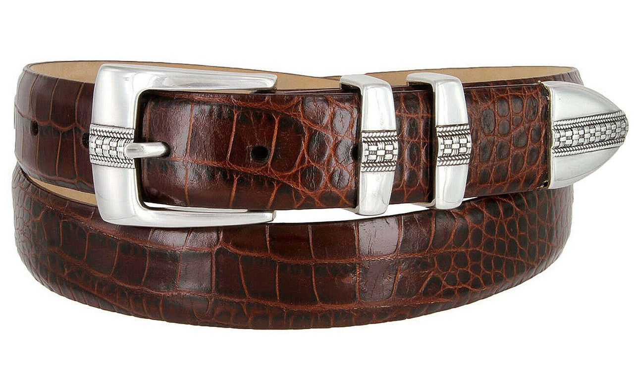 Brandon Genuine Full-Grain Cowhide Leather Designer Golf Dress Belt 1-1/8"(30mm) Wide