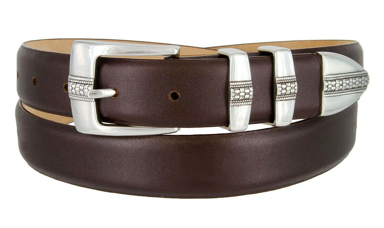 Brandon Genuine Full-Grain Cowhide Leather Designer Golf Dress Belt 1-1/8"(30mm) Wide