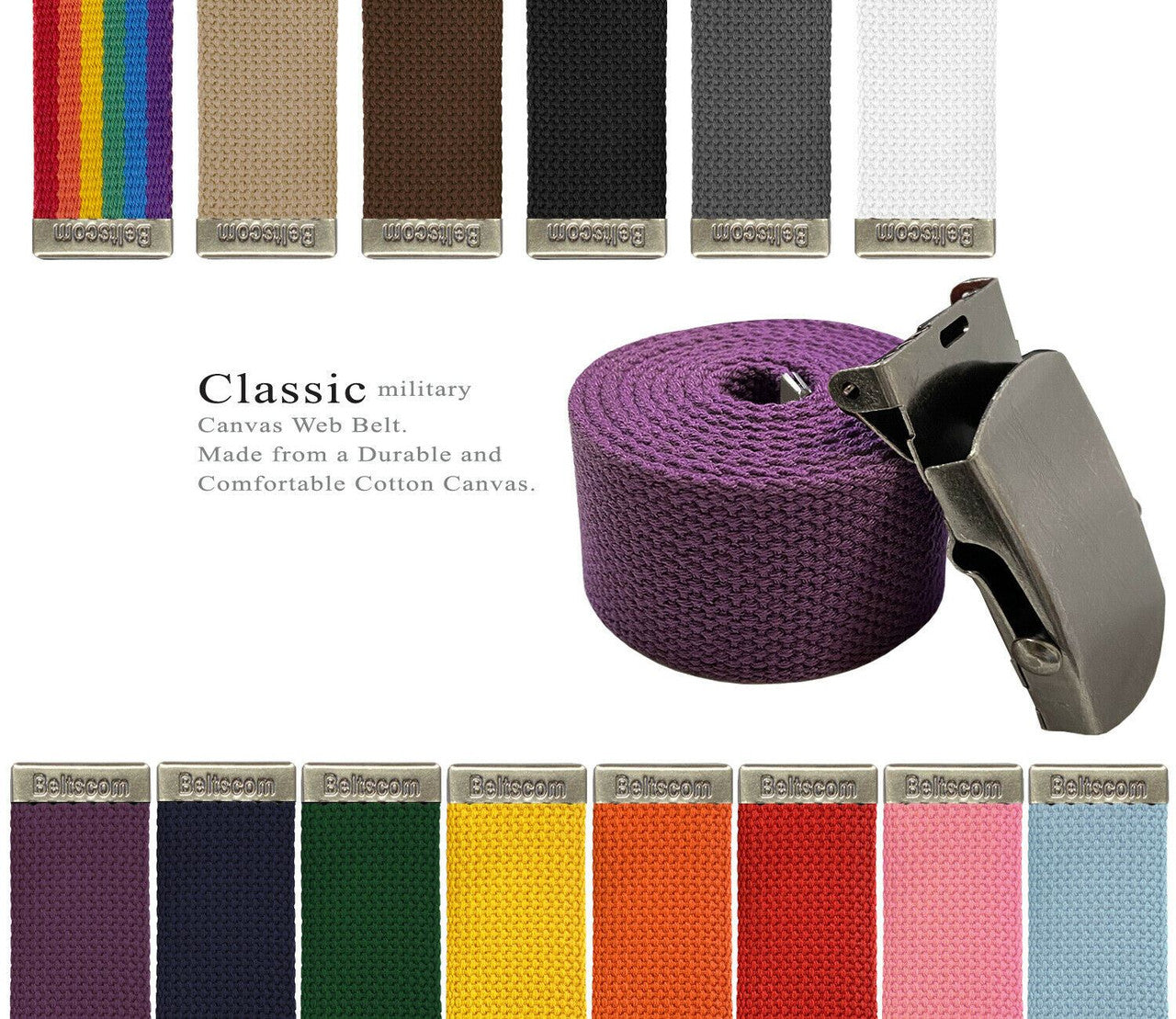 Military Belt Canvas Belt Web Belt Non Leather Belt One Size fits all,  1-1/2"(38mm) Wide