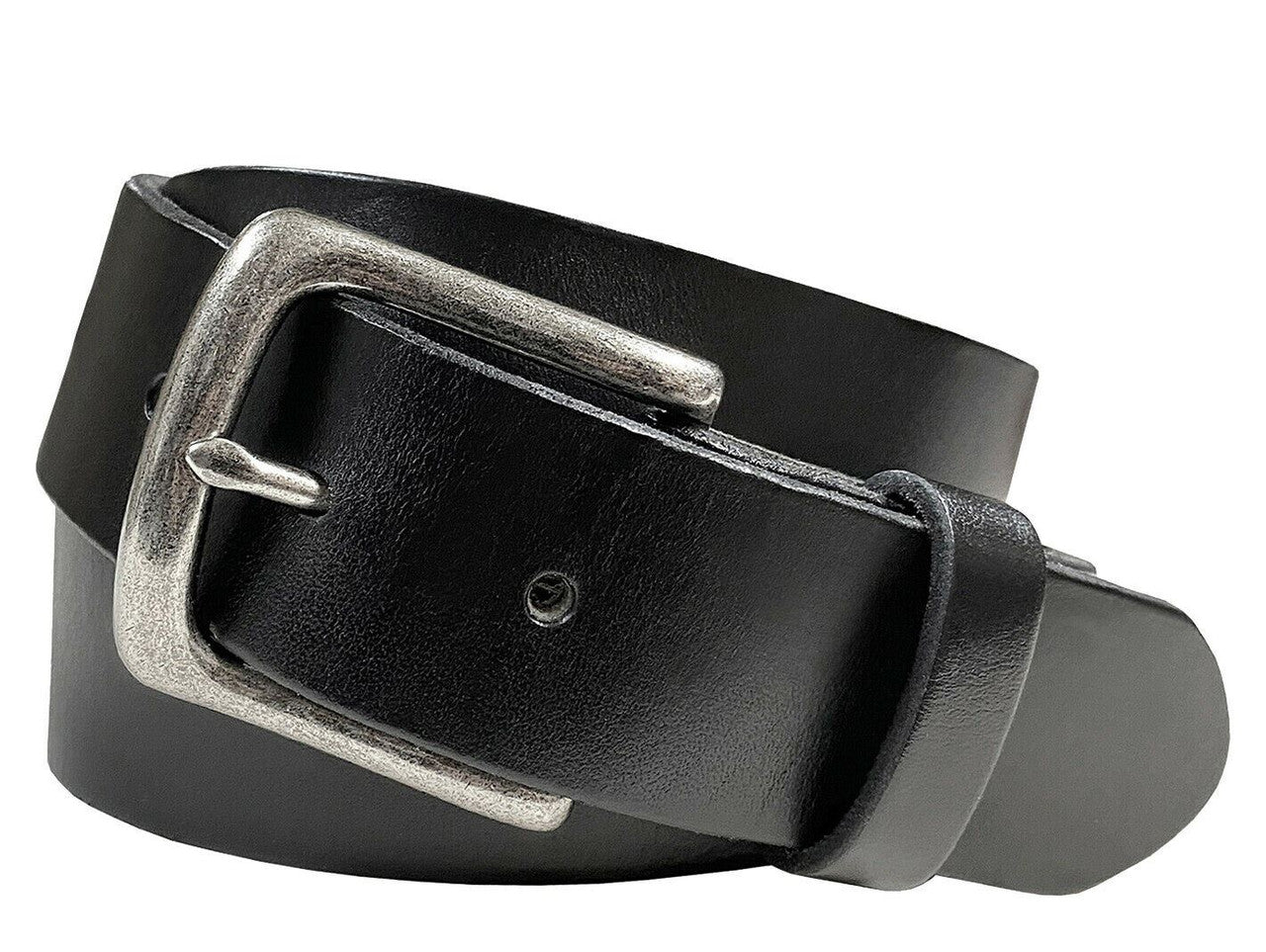 Morgan Classic Buckle Genuine Full Grain Leather Casual Jean Belt 1-1/2"(38mm) Wide