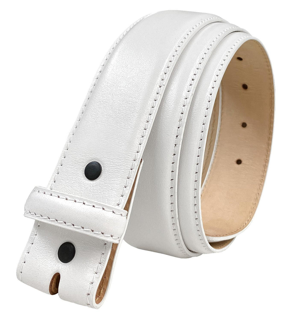 Genuine Full-Grain Cowhide Leather Dress Belt Strap with Snaps 1-1/2"(38mm) Wide