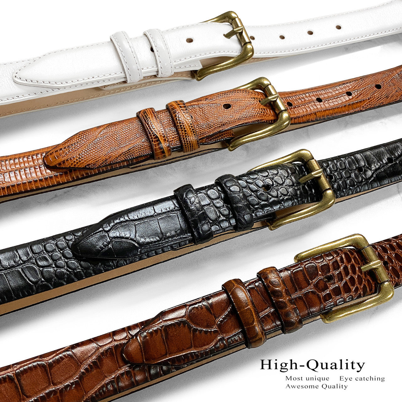 Arthur Men's Dress Belt Solid Brass Buckle Genuine Full-Grain Cowhide Leather Belt 1-1/8"(30mm) Wide