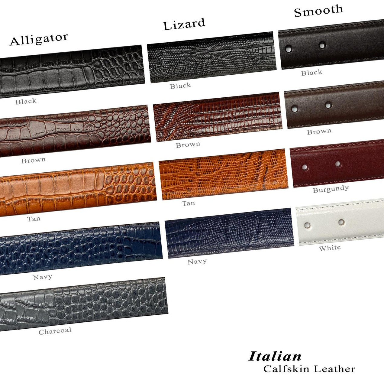 Genuine Full-Grain Cowhide Leather Dress Belt Strap with Snaps 1-3/8"(35mm) Wide