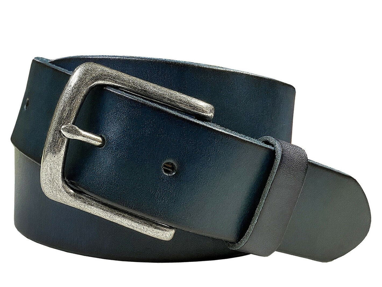 Morgan Classic Buckle Genuine Full Grain Leather Casual Jean Belt 1-1/2"(38mm) Wide