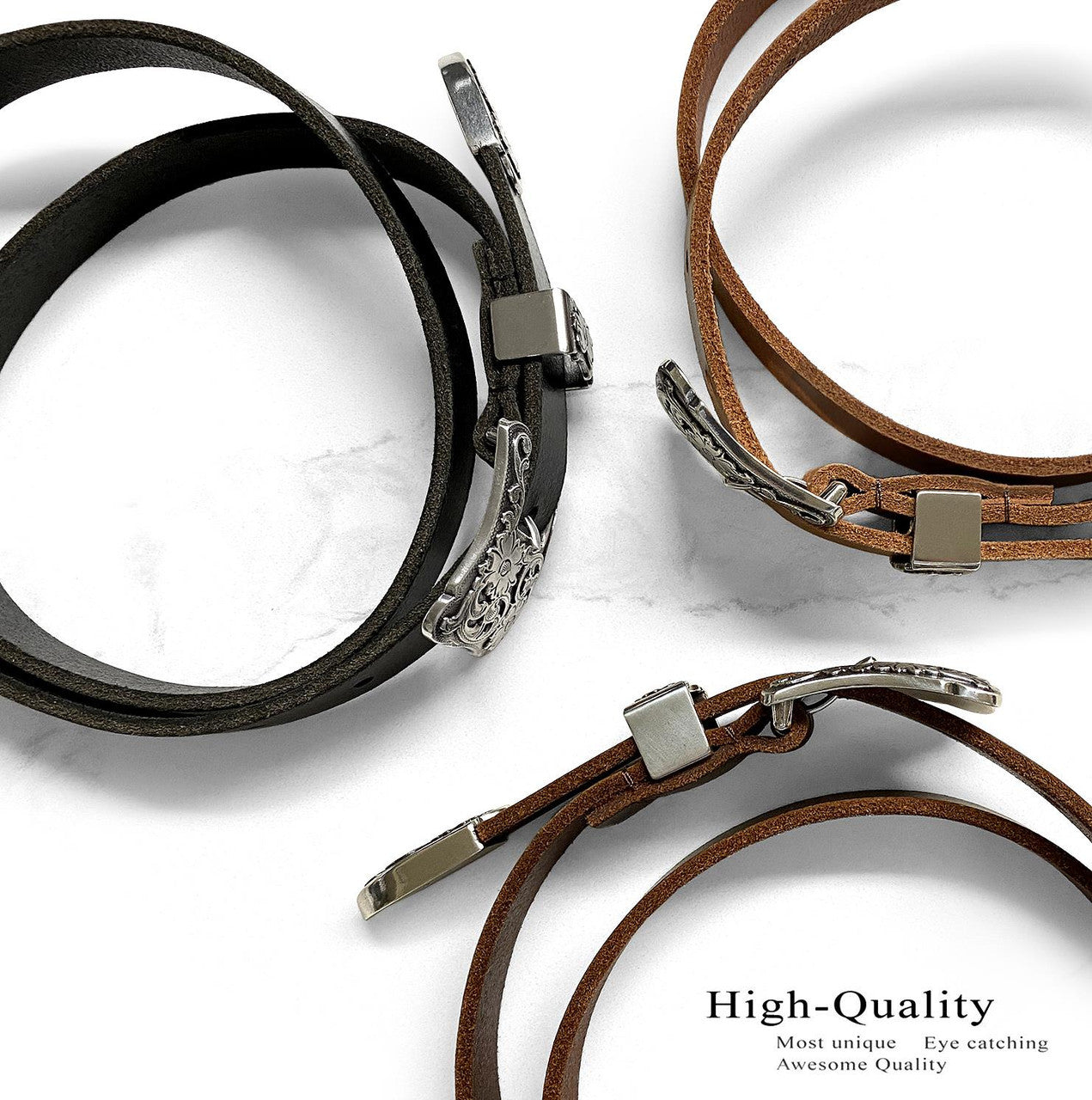 Women's Belt Antique Floral Engraved Buckle Genuine Full Grain Leather Dress Belt 3/4"(19mm) Wide
