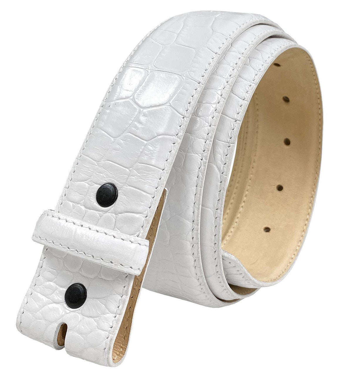 Genuine Full-Grain Cowhide Leather Dress Belt Strap with Snaps 1-1/2"(38mm) Wide
