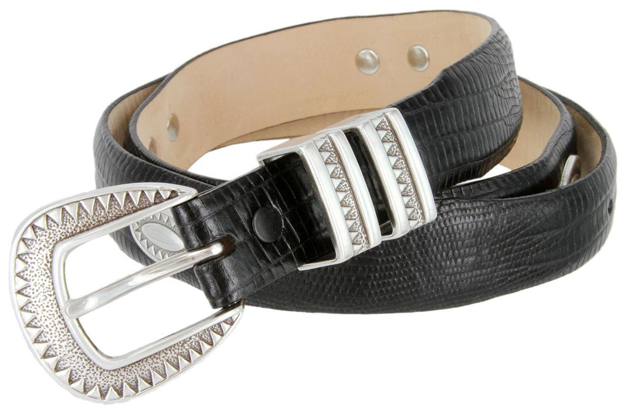 Black Mesa Genuine Full-Grain Cowhide Leather Designer Dress Conchos Belt