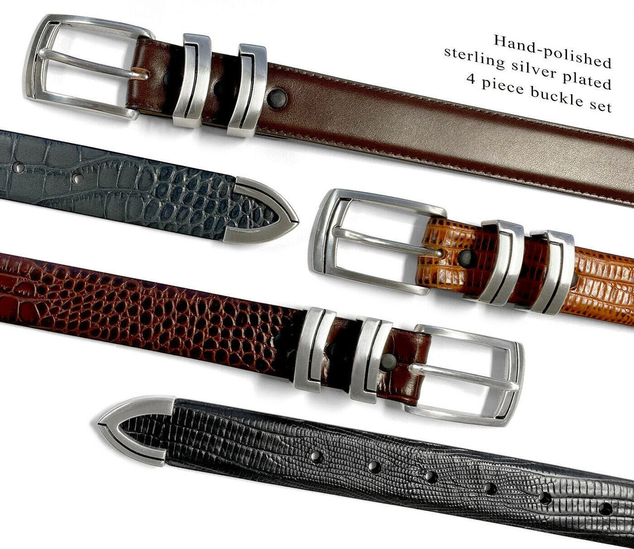 Harbor Genuine Full-Grain Cowhide Leather Designer Golf Dress Belt 1-1/8"(30mm) Wide