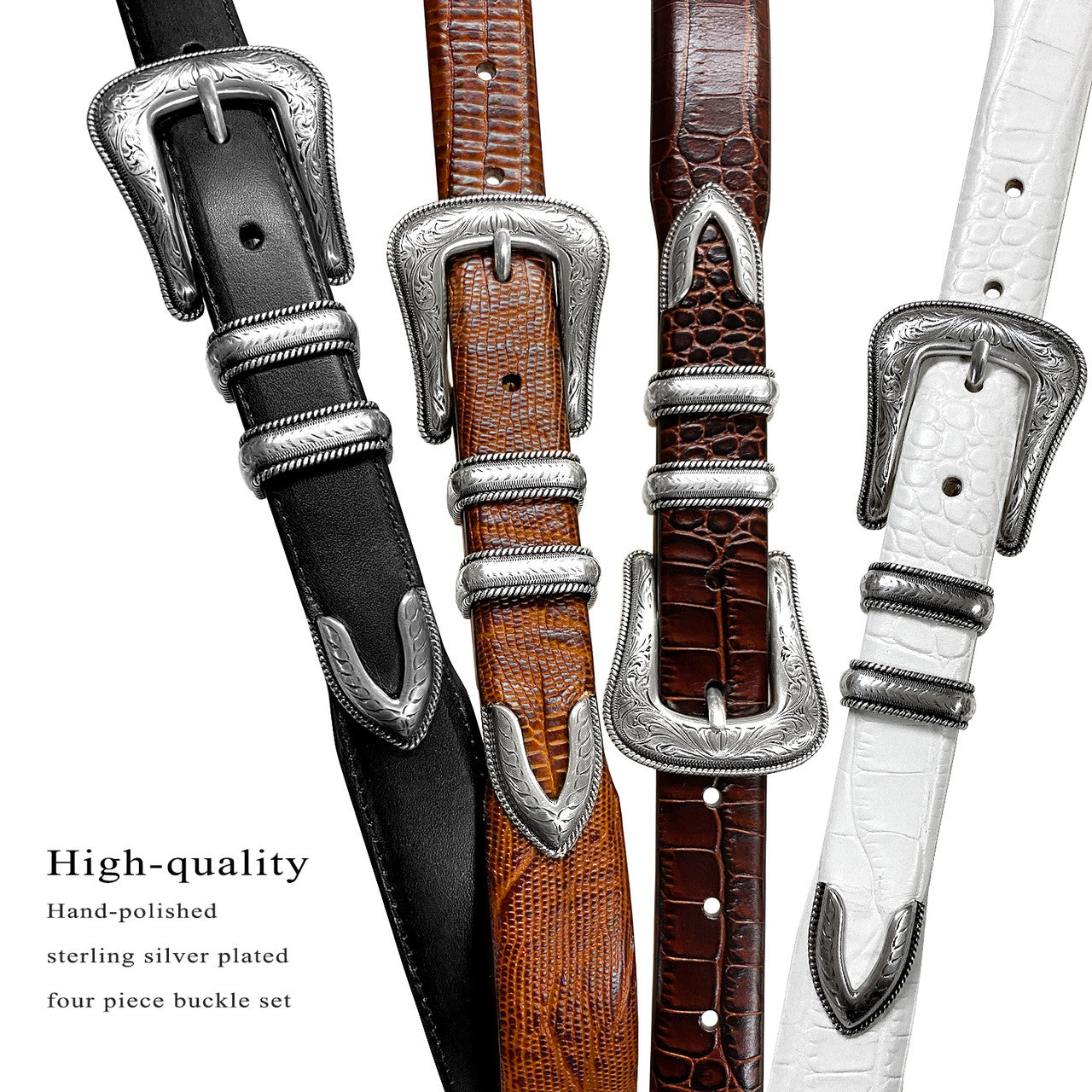 Brenton Genuine Full-Grain Cowhide Leather Designer Golf Dress Belt