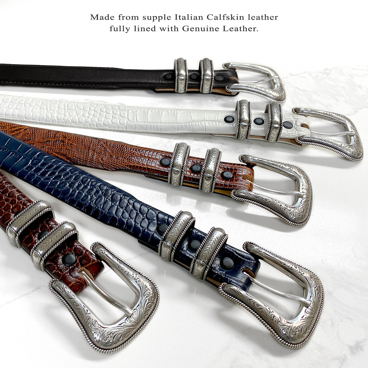 Brenton Genuine Full-Grain Cowhide Leather Designer Golf Dress Belt