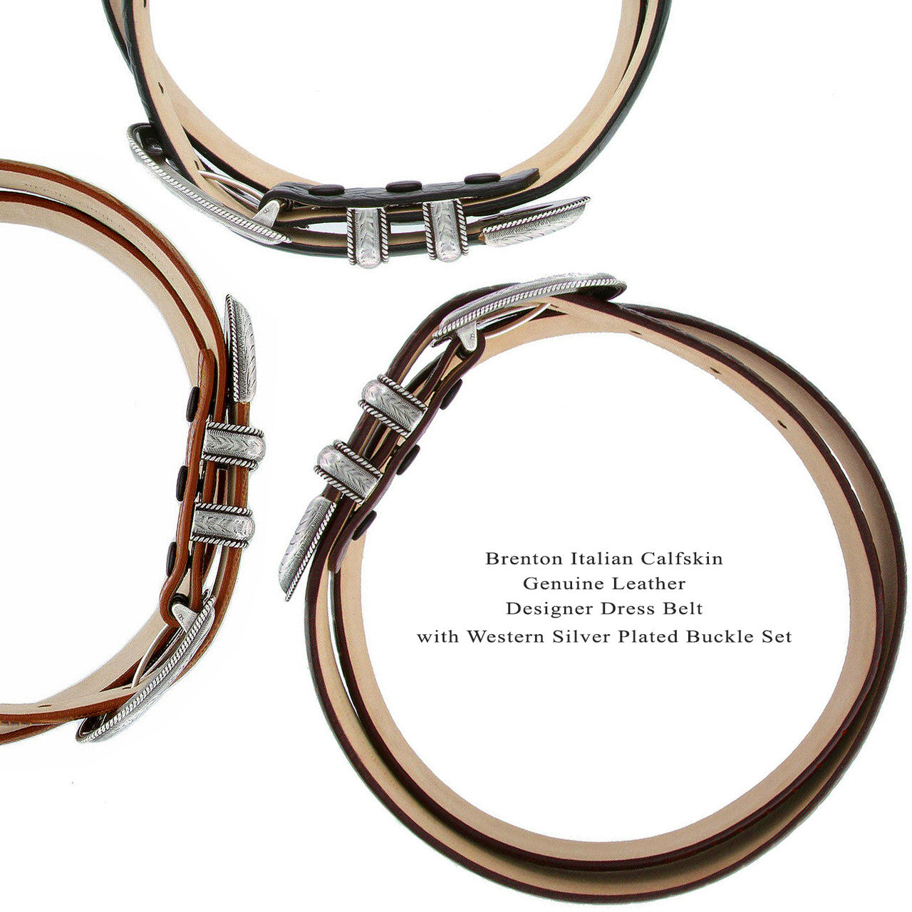 Brenton Genuine Full-Grain Cowhide Leather Designer Golf Dress Belt