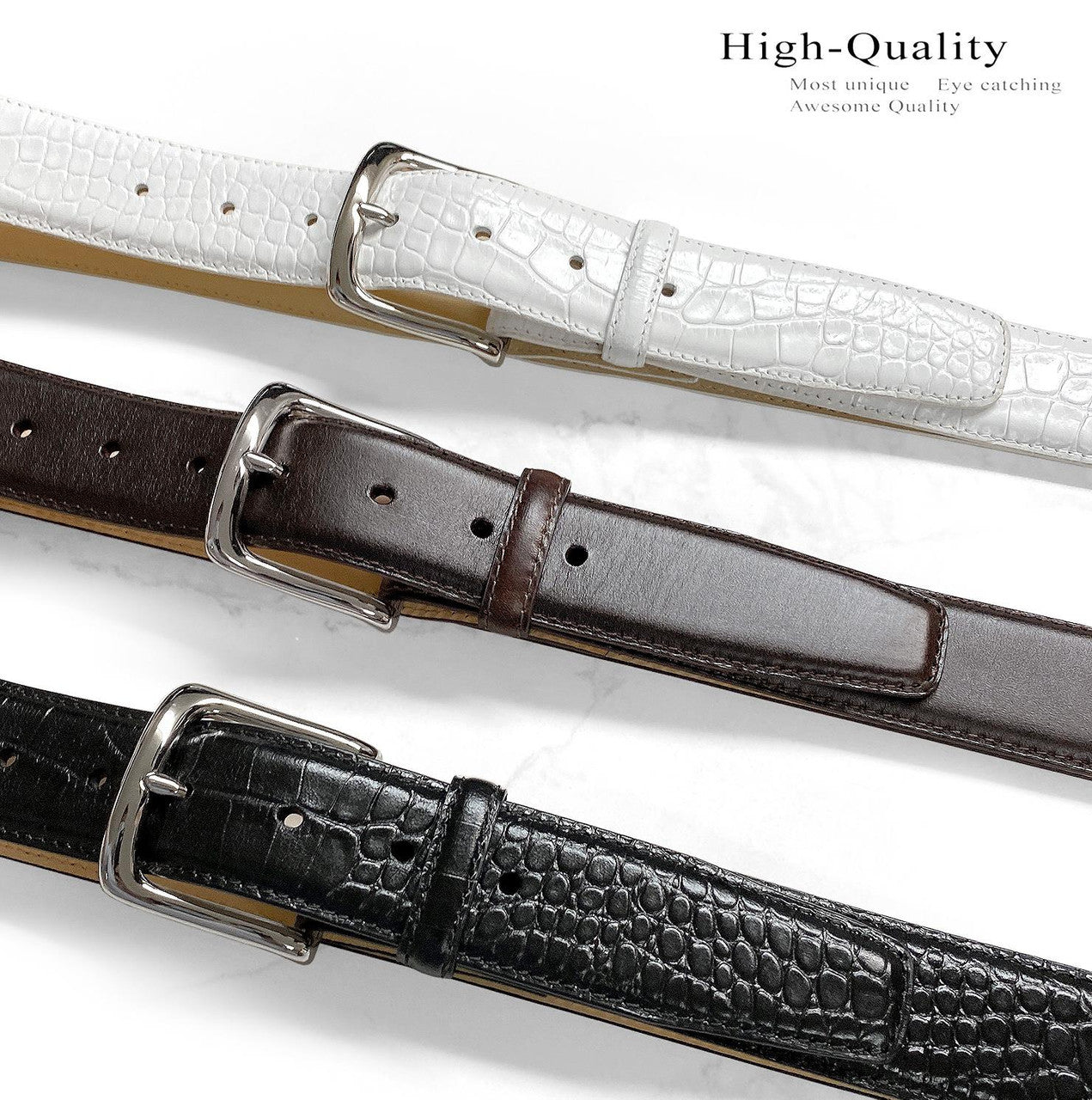 Valley View Classic Buckle Genuine Full-Grain Cowhide Leather Casual Belt 1-1/2"(38mm) Wide
