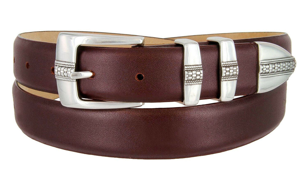 Brandon Genuine Full-Grain Cowhide Leather Designer Golf Dress Belt 1-1/8"(30mm) Wide