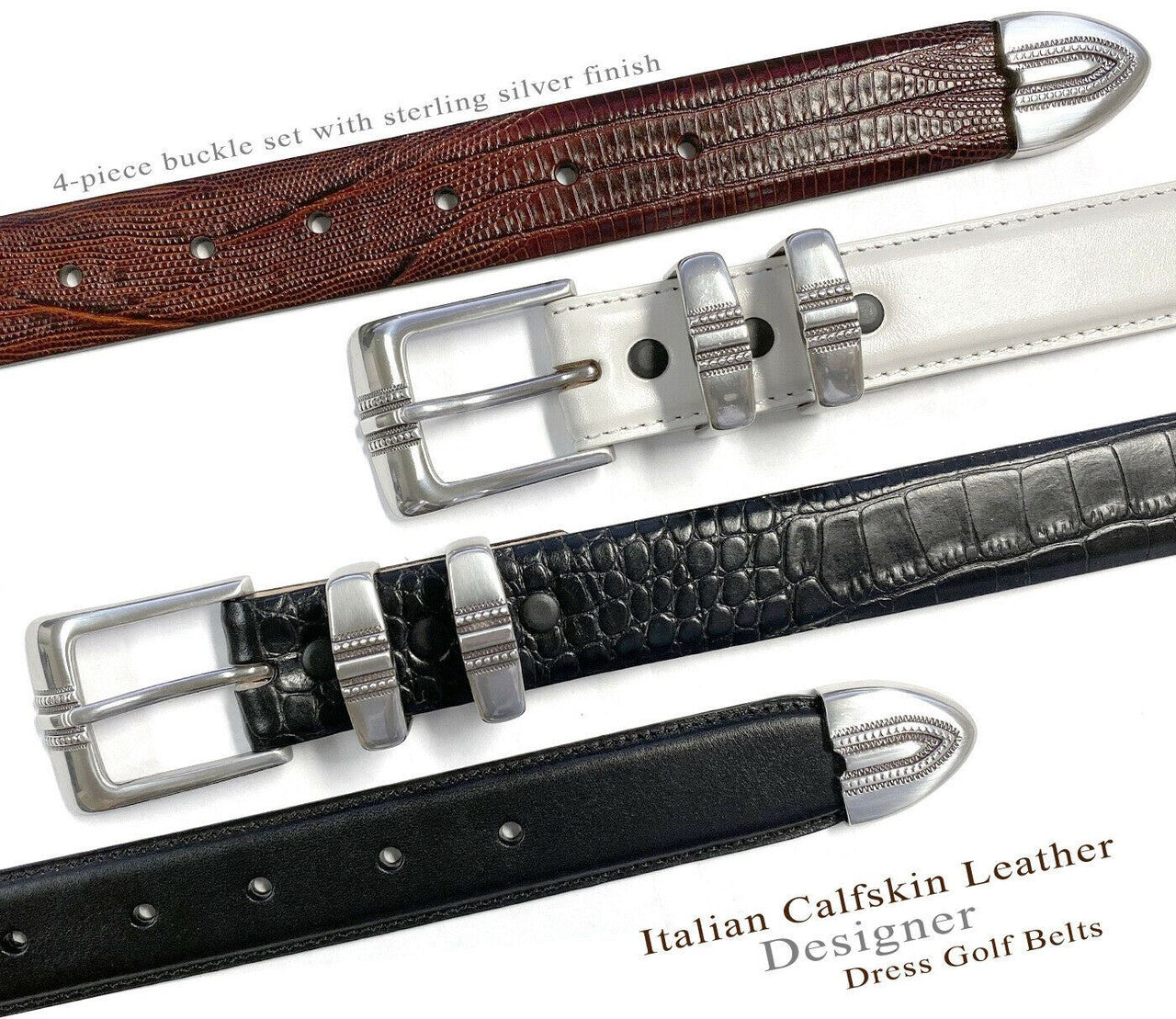 Kaymen Genuine Full-Grain Cowhide Leather Designer Golf Dress Belt 1-1/8"(30mm) Wide