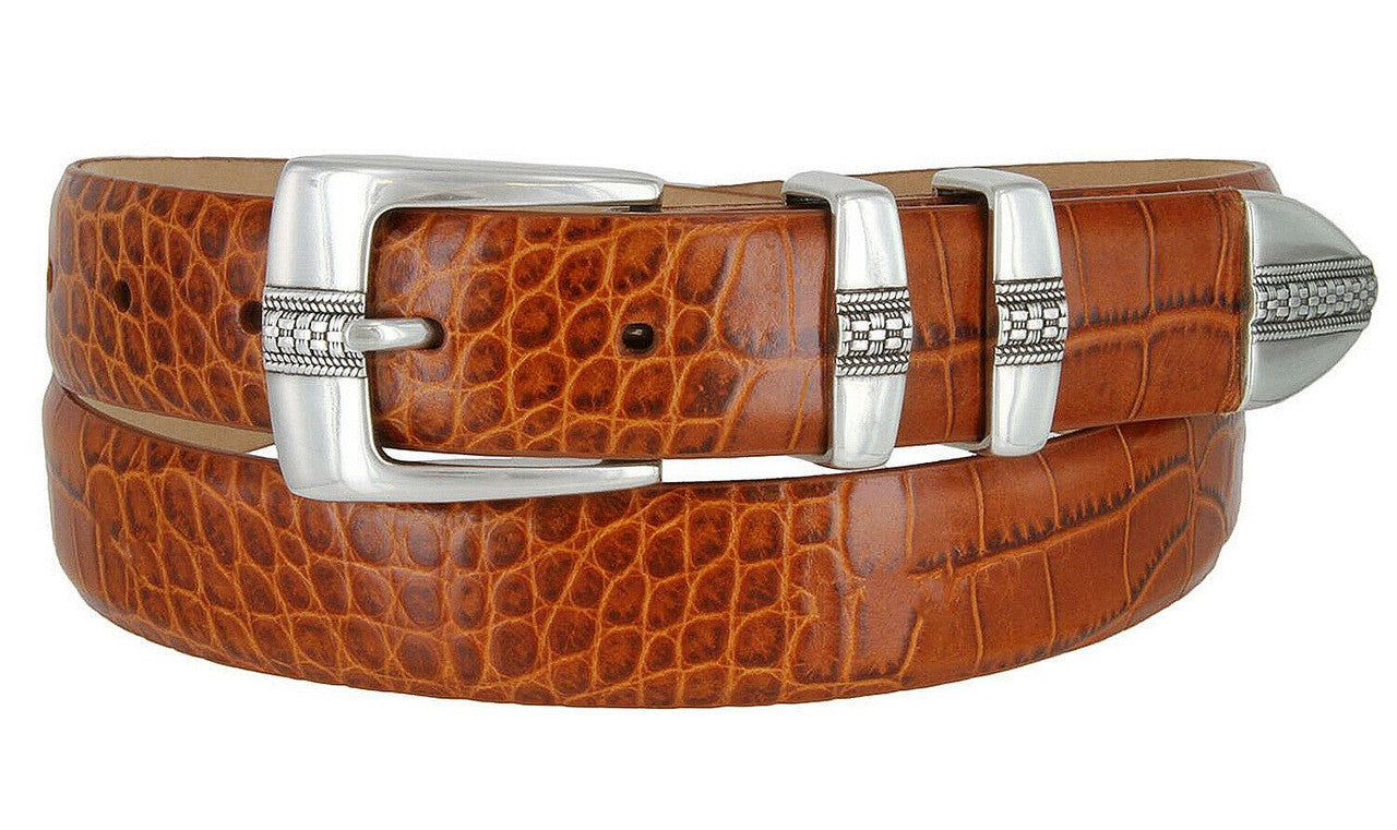 Brandon Genuine Full-Grain Cowhide Leather Designer Golf Dress Belt 1-1/8"(30mm) Wide