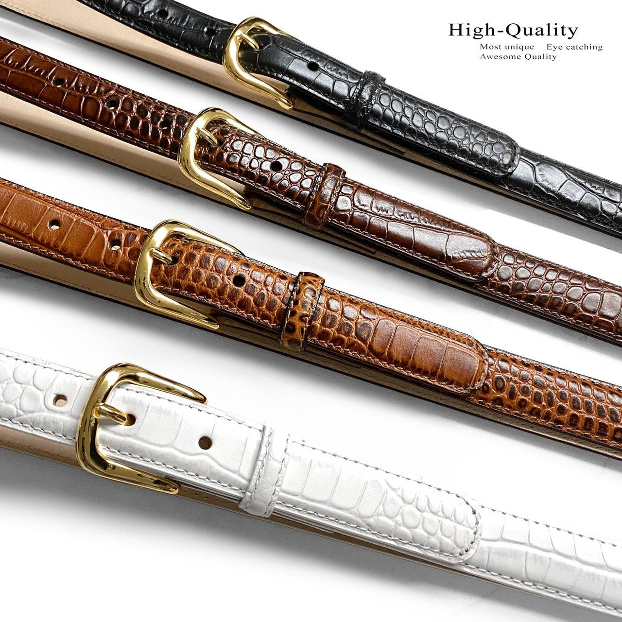 Women's Belt Genuine Full-Grain Cowhide Leather Dress Belt 1"(25mm) Wide