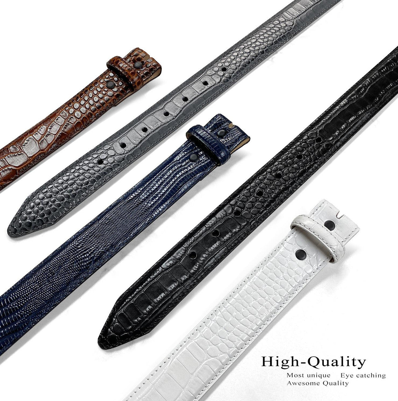 Genuine Full-Grain Cowhide Leather Dress Belt Strap with Snaps 1-3/8"(35mm) Wide