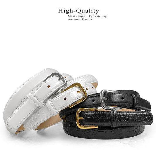 Women's Belt Genuine Full-Grain Cowhide Leather Dress Belt 1"(25mm) Wide