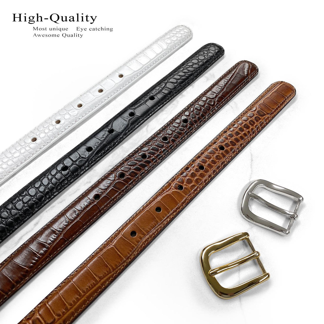 Women's Belt Genuine Full-Grain Cowhide Leather Dress Belt 1"(25mm) Wide